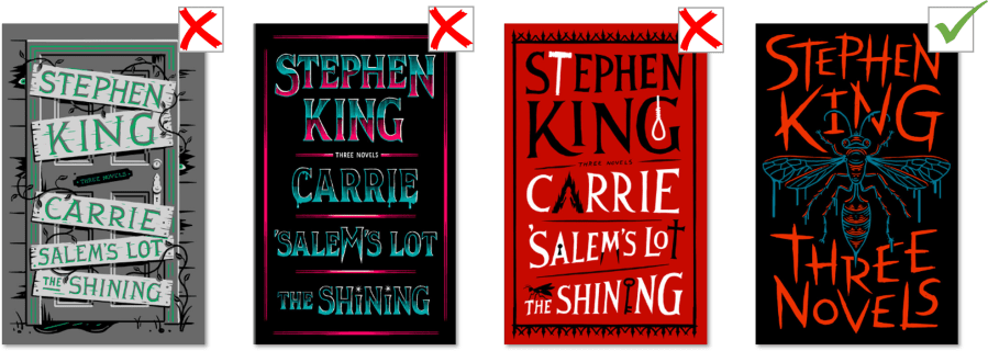 three novels stephen king rejected book covers readers high tea